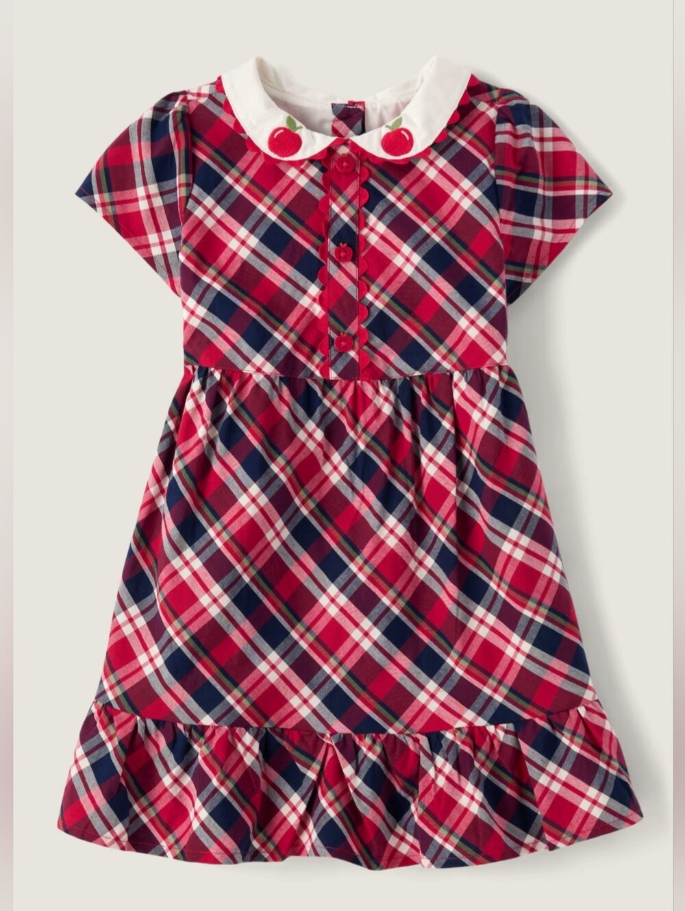 Gymboree "Classroom Cutie" apple collar poplin dress